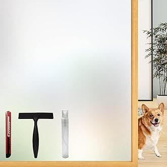 Frosted Glass Window Privacy Film with Installation Tools, Removable, Peep-Proof, Static Cling, Heat Control, UV Protection (41.3 x 78.7 Inch)