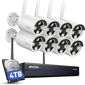 ANNKE Wireless Camera System, 16CH 4K Security NVR, 8Pcs 3MP Outdoor Cameras(Wired Power), 2-Way Audio, Dual-Band WiFi, Human Detection, IP66 Waterproof, 4TB HDD, Work with Alexa, 24/7 Protection