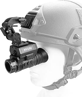 NVG50 Night Vision Goggles, PVS-14 Tactical Helmet Mounted Night Vision Monocular, Night Vision Scope with Adapter Mount, 4 Color Modes 4X Magnification, 940nm IR for Camping Surveillance