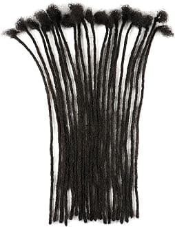 0.2cm Thickness 100% Human Hair Dreadlock Extensions for Men/Women 14 Inch 100 Strands Full Handmade Can be Dyed and Bleached Permanent Loc Extensions Human Hair Natural Black