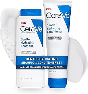 CeraVe Gentle Hydrating Shampoo and Conditioner Set, With Ceramides, Niacinamide & Hyaluronic Acid For Soft, Healthy Looking Hair & Scalp, Sulfate Free & Color Safe, For All Hair Types