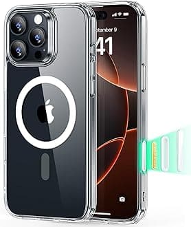 ESR for iPhone 16 Pro Max Case, Camera Control, Compatible with MagSafe, Shockproof Military-Grade Protection, Magnetic Phone Case for iPhone 16 Pro Max, Classic Hybrid Case (HaloLock), Clear | Camera Control, Shockproof, Magnetic Phone Case, HaloLock