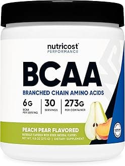 Nutricost BCAA Powder 2:1:1 (Peach Pear, 30 Servings) - Branched Chain Amino Acids