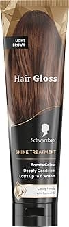 Schwarzkopf Hair Gloss Shine Treatment Light Brown 150ml, Semi-Permanent Hair Dye, Temporary Hair Treatment to Condition and Colour Hair, Contains Coconut Oil, Enhances Colour and Reduces Breakage
