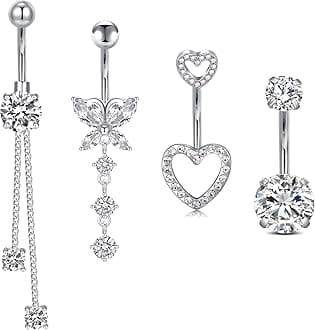 Briana Williams Belly Button Ring Belly Rings Belly Button Piercing Gold Belly Button Ring for Women Clicker Belly Ring Belly Piercing Stainless Steel 14g 10mm Blley Navel Rings Piercing Jewelry