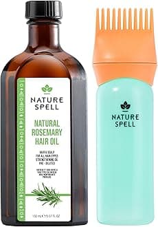 Nature Spell Rosemary Oil For Hair With Hair Precision Oil Applicator Bottle Comb 150ml, Treats Dry, Damaged Hair & Targets Hair Growth