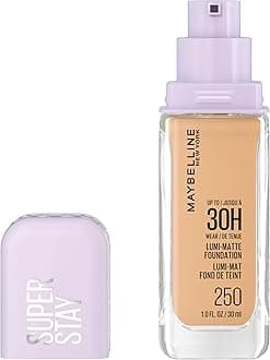 Maybelline Super Stay Lumi-Matte Foundation, Lightweight and Buildable Full Coverage Foundation Makeup For Up To 30HR Wear, 250, 1 Count