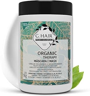 G.Hair Organic Therapy Mask 1KG | Brazilian Keratin Treatment | Progressive Brush Hair Straightening | Smoothing System | Volume Reducer | 100% Straight | Frizzy Free