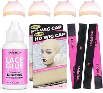 Dolahair Lace Glue, 1.3 Ounce, Waterproof, Extreme Hold, Invisible Bonding for Wigs & Hair Systems, Includes 2 Elastic Bands