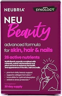NEUBRIANEU Beauty Multivitamin & Collagen for Skin, Hair & Nails – Botanicals, Biotin, & Antioxidants – Supports Anti-Ageing, Hydration & Elasticity, Wrinkles, Hair Growth Supplement – 30 Tablets
