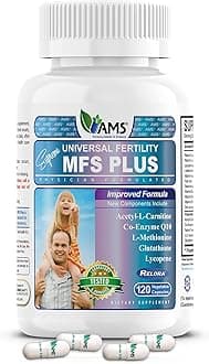 America Medic & Science MFS Plus Fertility Supplements for Men (120 Capsules) Sperm Count Booster, Supports Motility | Natural Preconception Vitamins, Reproductive Aid, with Zinc, CoQ10