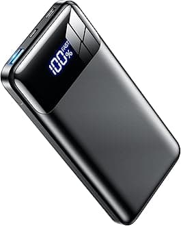 Mobile Battery, 20,000 mAh, Large Capacity, 0.6 inch (16 mm) Thin, PD 20W Fast Charging, Ultra Lightweight, Compact, Supports QC3.0 LED Status Display, Simultaneously Charging, Smartphone Charger, Mobile Charger, Compatible with Various Smartphones, PSE Certified, Safe Circuit Protection, Carry-on Compatible, Travel, Business Trips, Outdoors, Camping, Power Outages, Disaster Prevention, Japanese Instruction Manual (English Language Not Guaranteed)