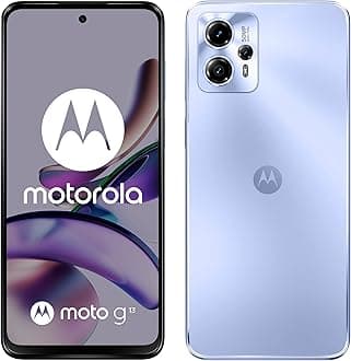 Moto (g13, 6.5 Inch 90 Hz HD+ Display, 50 MP Quad Pixel Camera, Dolby Atmos Stereo Speakers, 5000 mAh Battery, TurboPower Charging, 4/128 GB, Dual SIM), Lavender Blue