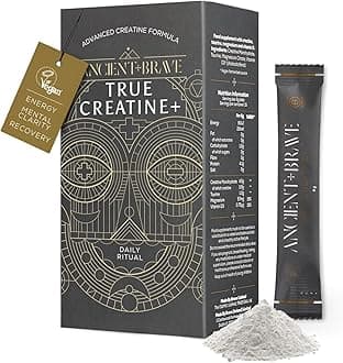 Ancient + Brave True Creatine+ Sachets 15 x 6g - Premium Creatine Monohydrate Powder - 100% Micronised - High Performance, Strength Building - Muscle Recovery, Cognition & Wellness