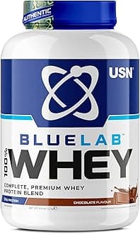 Blue Lab Whey Protein Powder: Chocolate - Whey Protein 2kg - Post-Workout - Whey Isolate - Muscle Building Powder Supplement With Added BCAAs
