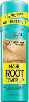 Magic Root Cover Up Concealer Spray for Blondes, Medium Blonde, 2 fl. oz., Ammonia and Peroxide Free, Suitable for Medium Blonde Hair Color