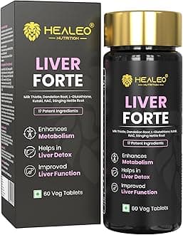 Healeo Liver Forte 2500mg, 17-in-1 Milk Thistle Liver Detox Supplement with NAC, Glutathione, Turmeric, Dandelion - Fatty Liver Cleanse, Care & Support - Lab Tested - 60 Veg Tablets