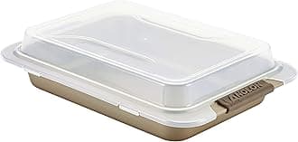 Bronze Nonstick Baking Pan With Lid / Nonstick Cake Pan With Lid, Rectangle - 9 Inch x 13 Inch, Brown