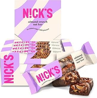 - NICKS Keto Nut Bar Almond Chocolate, Keto Nut Snack for Sports, Hiking & Outdoor Activities, 1G sugar, 3G net carbs, healthy snack (pack of 12) 40.0 grams