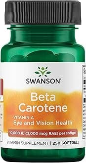Swanson Beta Carotene (Vitamin A), 10,000 IU 250 Sgels