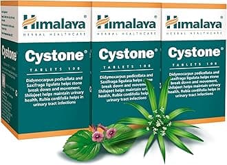 Himalaya Cystone Herbal Natural Food Supplement for Kidney Stones - Urinary Tract - Calculi - Cystitis - Prostate - 100 Tablets 3 Pack - Ayurvedic Formula