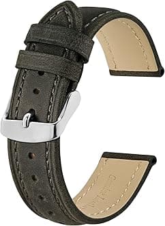 BISONSTRAP Watch Strap, Vintage Leather Replacement Bracelet, Band Width-14mm 15mm 16mm 17mm 18mm 19mm 20mm 21mm 22mm 23mm 24mm