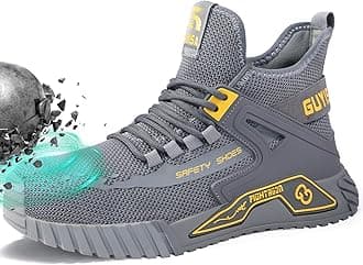 Steel Toe Shoes for Men Work Safety Shoes Industrial Construction Shoes Mid Cut Industrial Boot Work Sneakers Comfortable Lightweight Safety Shoes for Work