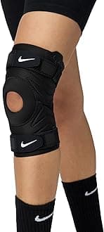 NIKE PRO OPEN KNEE STRAP SLEEVE BLACK/WHITE L