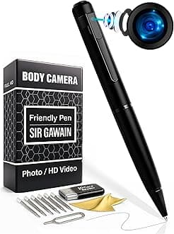 1080P Body Camera Pen [Upgraded 2024] – Body Cam with HD Video or Picture Taking, SD Card Storage, and Manual Control for Privacy Compliance