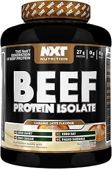Beef Protein Isolate Powder - Protein Powder High in Natural Amino Acids - Paleo, Keto Friendly - Dairy and Gluten Free | 1.8kg (Caramel Latte)