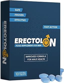 ERECTOLON | Pills for Men UK | Blue 10 Stamina & Energy Tablets for Men | Fast-Acting Tribulus Terrestris Herbal Supplements for Enhanced Performance & Stamina | Korean Ginseng | Long-Lasting Results