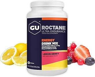 Roctane Ultra Endurance Energy Drink Mix, Vegan, Gluten-Free, Kosher,Caffeine-Free, and Dairy-Free n-the-Go Energy for Any Workout, 3.44-Pound Jar, Lemon Berry