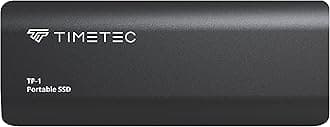 Timetec 1TB Portable External SSD USB3.2 Gen2 Type C Up to 550MB/s Ultra-Light Aluminum Mini External Solid State Drive with USB C to A Cable/USB A to C Adapter for Desktops/Laptop/Mac/Mobile - Black