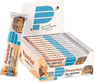 Power Barr 40% Protein Plus Crisp Caramel Peanut Butter 12x40g - High Protein Low Sugar Bar