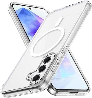 for Samsung Galaxy A55 5G Case Hard [Compatible with Magsafe ] Yellowing Resistant Magnetic Cover Clear para A 55 6.6 inch Rugged Best Phone Cases Clear
