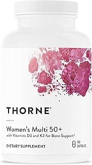 THORNE - Women's Multi 50+ - Comprehensive Daily Multi with Vitamins A, B6, B12, C, D, E, K, Zinc & More - Support Heart, Brain, Bone & Immune Health* - Third-Party Certified - 180 Capsules