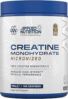 Applied Nutrition Creatine Monohydrate Powder 500g – 100% Micronized Creatine – 5g per Serving – Unflavoured – Supports High-Intensity Performance – 100 Servings