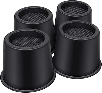 ANNKUT Bed Risers 4 Inch Heavy Duty, Round Furniture Risers for Bed Desk Table Sofa Couch，Bed Lifts Risers, Support up to 3300 Lbs(4 Pack Black)
