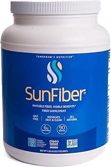 Tomorrow's Nutrition, Sunfiber, Prebiotic Fiber Supplement for Digestive Health, Low FODMAP, Gluten-Free, Unflavored, 90 Servings