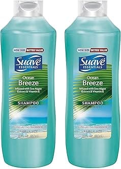 Suave Essentials Shampoo - Ocean Breeze - Family Size - Net Wt. 30 FL OZ (887 mL) Per Bottle - Pack of 2 Bottles2