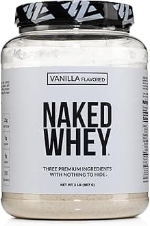 nutrition Whey Vanilla Protein Powder - Only 3 Ingredients - Grass Fed Whey Protein Powder, Vanilla Flavor, and Organic Coconut Sugar, No GMO, No Soy, and Gluten Free - 24 Servings