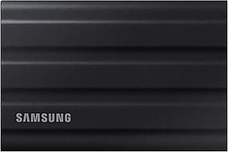 T7 Shield Portable SSD 1TB, USB 3.2 Gen2 External SSD, Up to 1,050MB/s, Rugged, IP65 Water & Dust Resistant, for Photographers, Content Creators and Gaming, Mac Compatible, MU-PE1T0S, Black