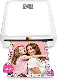 KODAK Step Wireless Mobile Photo Mini Printer (White) Compatible w NFC & Bluetooth Devices
