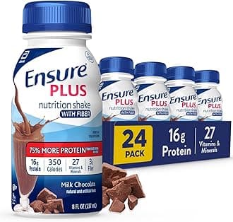 Plus Nutrition Shake With Fiber, 16 Grams of Protein, Meal Replacement, Milk Chocolate, 8 Fl Oz 24 Count, Chocolate With Fiber, 8 Fl Oz (Pack of 24)