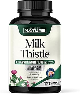 Milk Thistle Liver Detox Supplement with Silymarin Extract & Dandelion Root – Gentle Herbal Liver Cleanse for Men & Women - Liver Health Support - Non-GMO - 120 Veggie Capsules