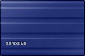 Samsung T7 Shield Portable SSD 2TB, USB 3.2 Gen2 External SSD, Up to 1,050MB/s, Rugged, IP65 Water & Dust Resistant, for Photographers, Content Creators and Gaming, Mac Compatible, MU-PE2T0R, Blue