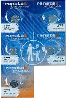 Renata #377 Silver Oxide Battery - 5 Pack