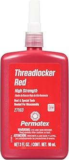 Permatex 27183 High Strength Threadlocker Red, 90 ml