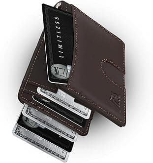 Money Clip Slim Minimalist Wallet for Men – RFID Blocking Leather Design with Money Clip – Front Pocket Bifold Holds 12 Cards – Stylish & Compact Wallets, Truffle, 3.0 x 3.75 x 0.35 inches