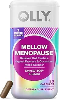 Mellow Menopause Supplements for Women, Supports Hot Flashes, Vaginal Dryness & Occasional Mood Swings,* Estro-G100®, GABA, Vegan Capsules, 1 Month Supply - 30 Count